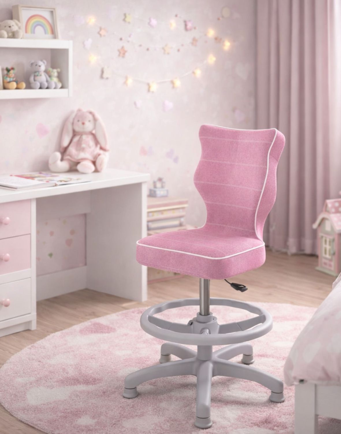 krzeslo dzieciece petit z podnozkiem 119 142 szara podstawa