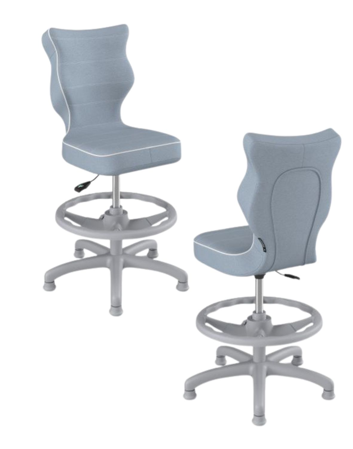 Krzesło dziecięce Entelo Petit z podnóżkiem 133-159 cm, Szara Podstawa