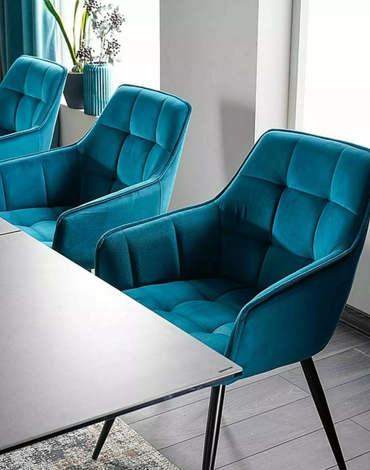 krzeslo lilia velvet turkusowe