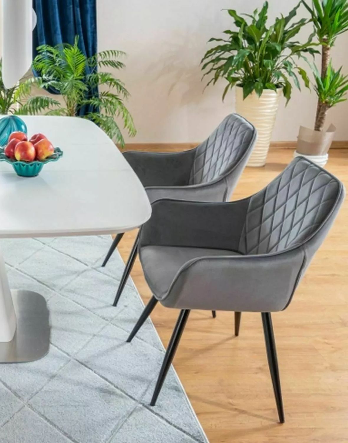 krzeslo linea velvet szary