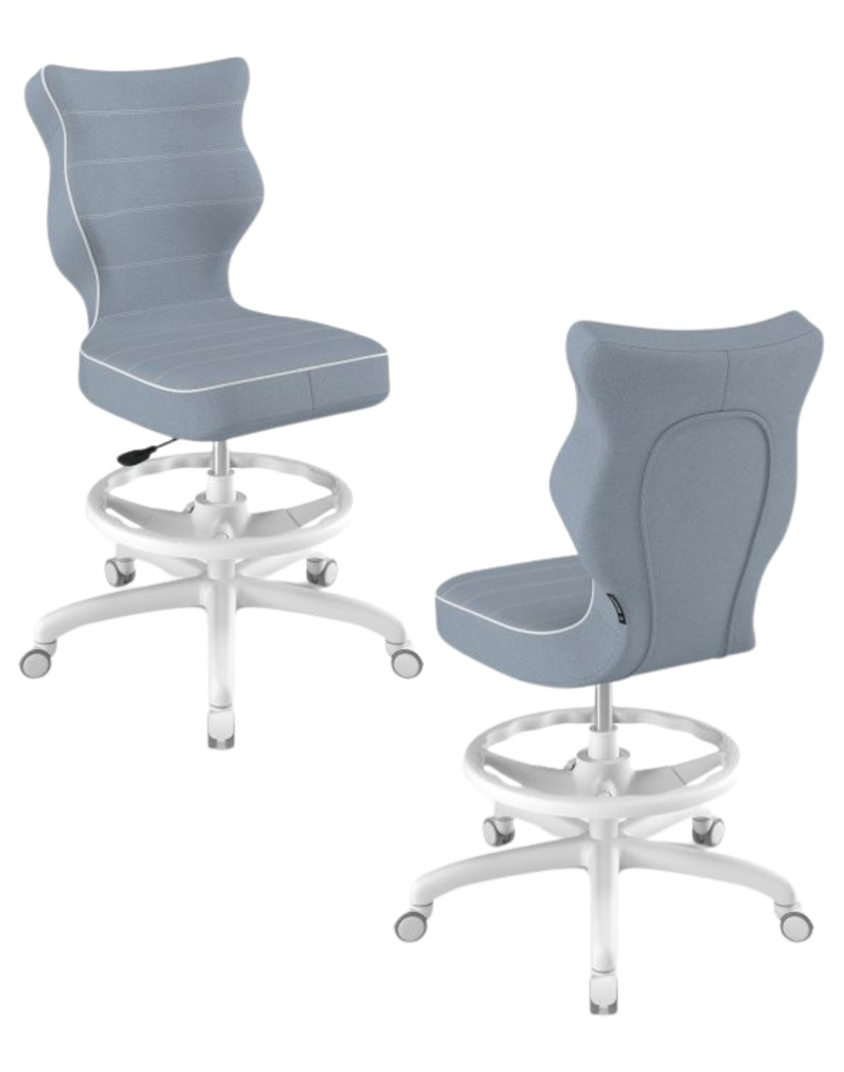 Krzesło dziecięce Entelo Petit z podnóżkiem 146-176,5 cm Biała Podstawa