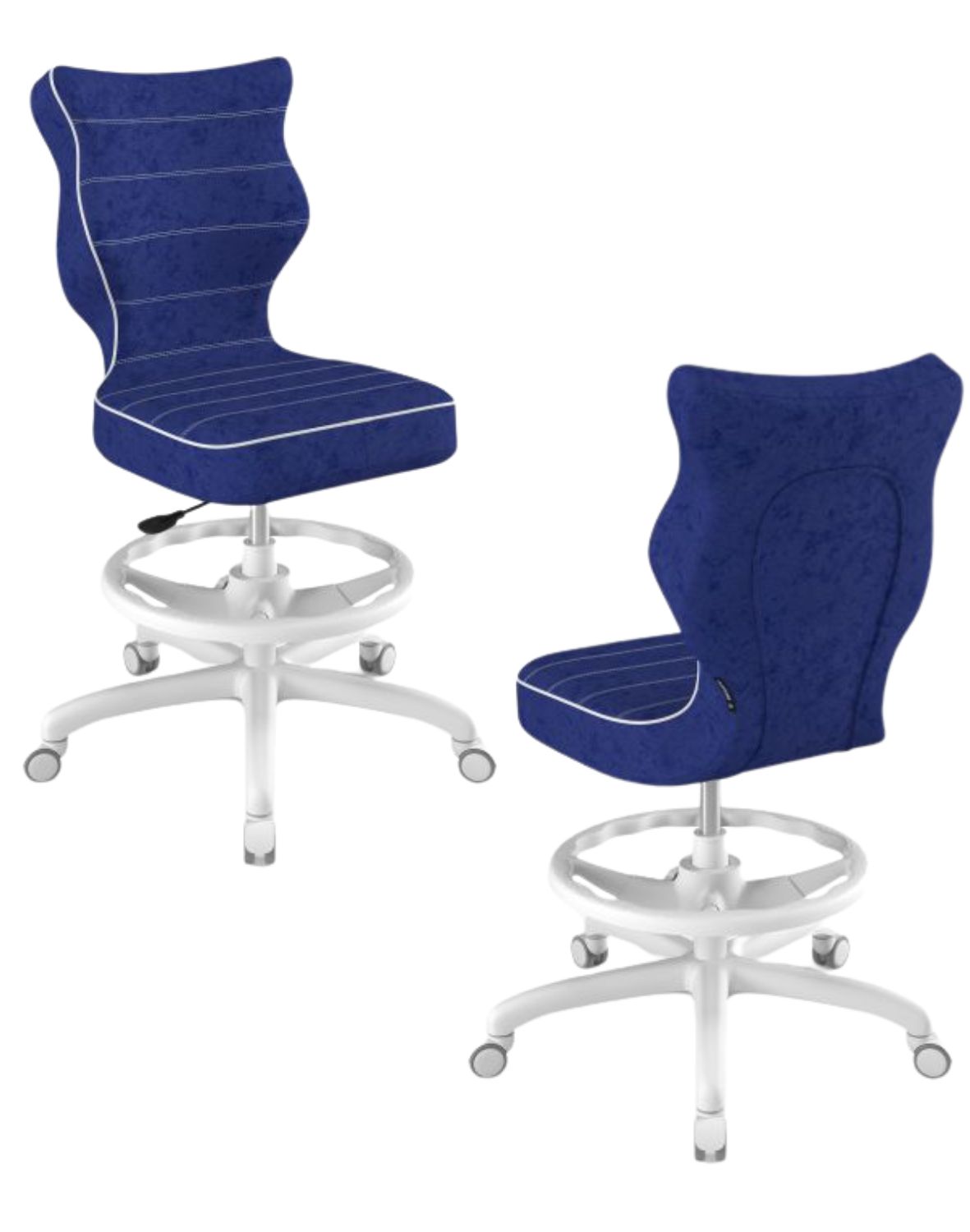 Krzesło dziecięce Entelo Petit z podnóżkiem 146-176,5 cm Biała Podstawa