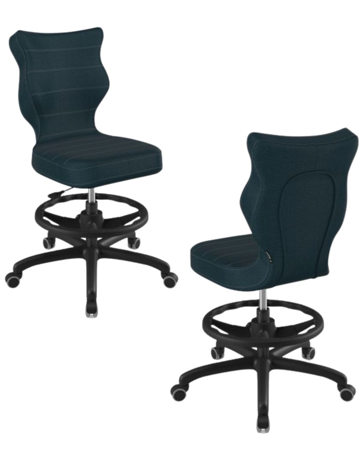 Krzesło dziecięce Entelo Petit z podnóżkiem 146-176,5 cm Czarna Podstawa