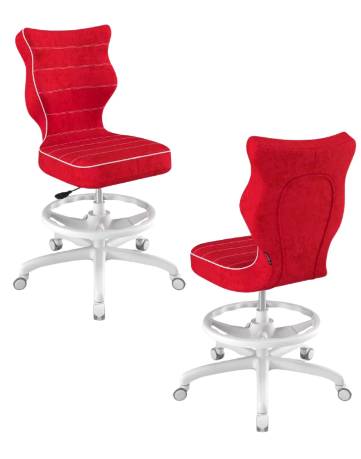 Krzesło dziecięce Entelo Petit z podnóżkiem 159-188 cm Biała Podstawa