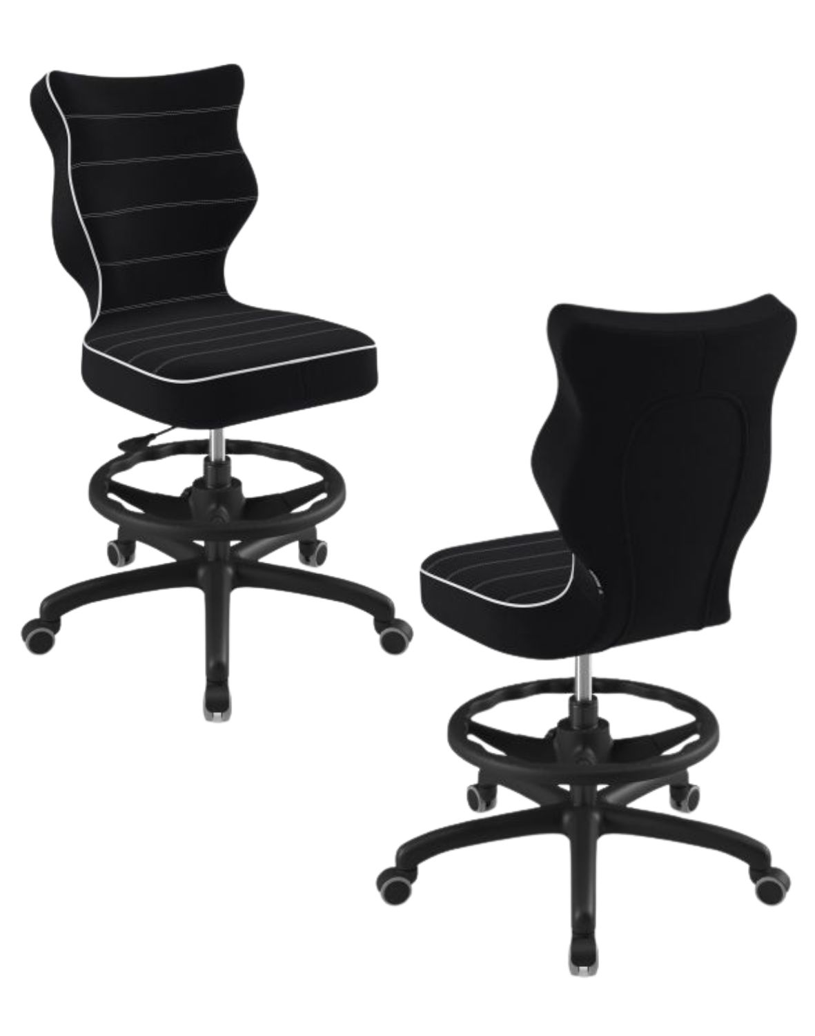 Krzesło dziecięce Entelo Petit z podnóżkiem 159-188 cm Czarna Podstawa