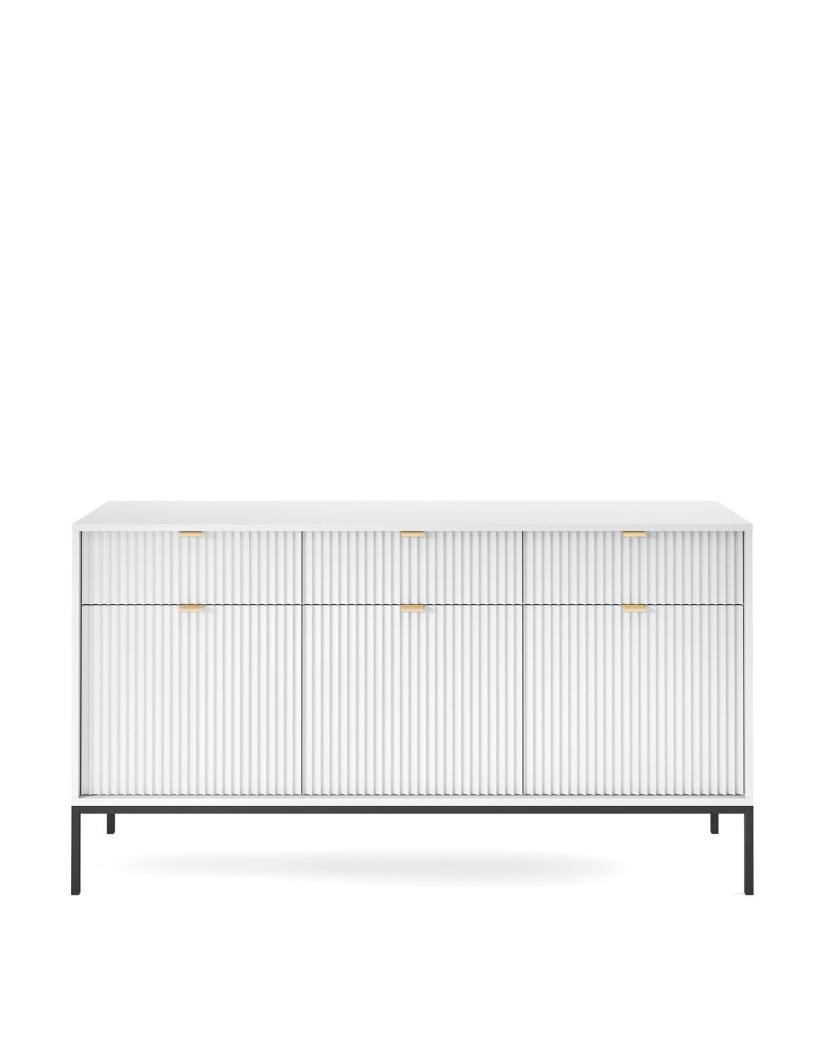 komoda ryflowana nova biało/czarna z szufladami (ksz154)