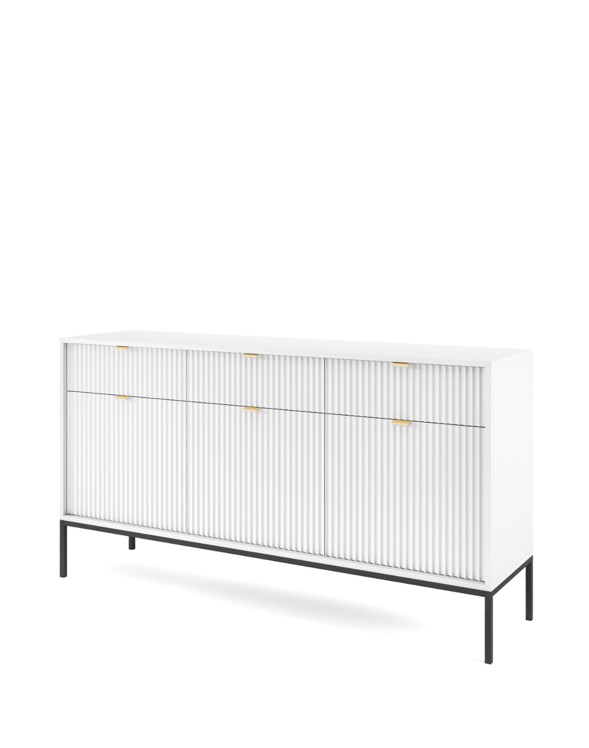 komoda ryflowana nova biało/czarna z szufladami (ksz154)