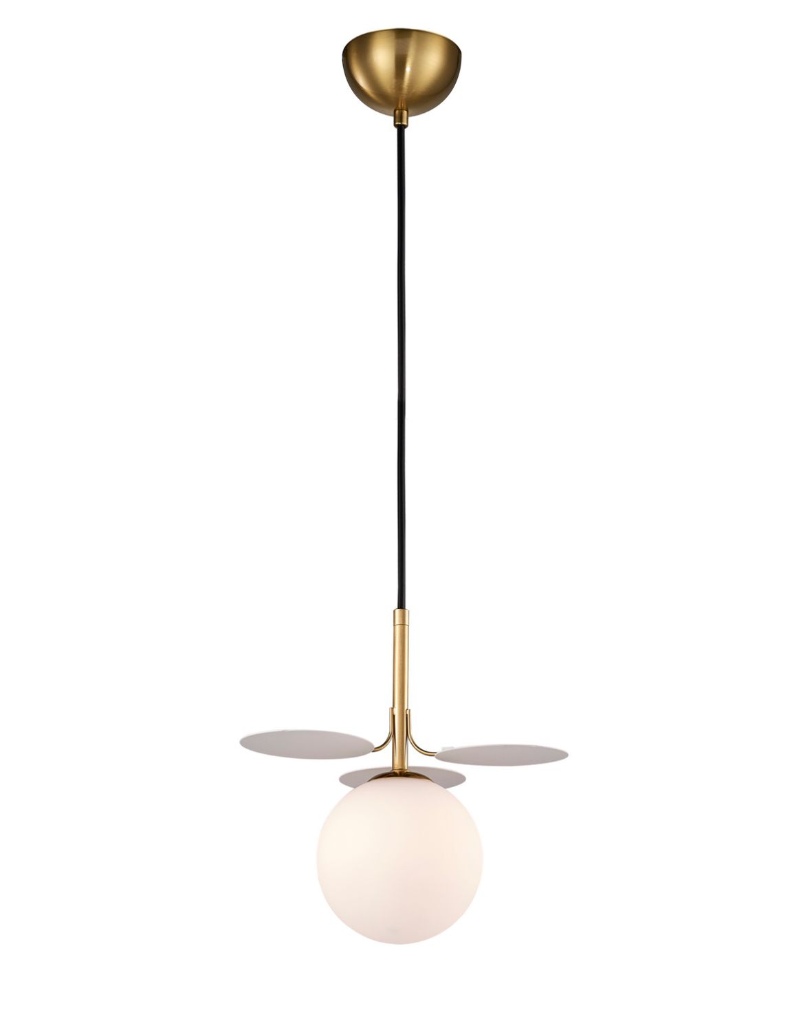 lampa wisząca, kula, złota rozeta