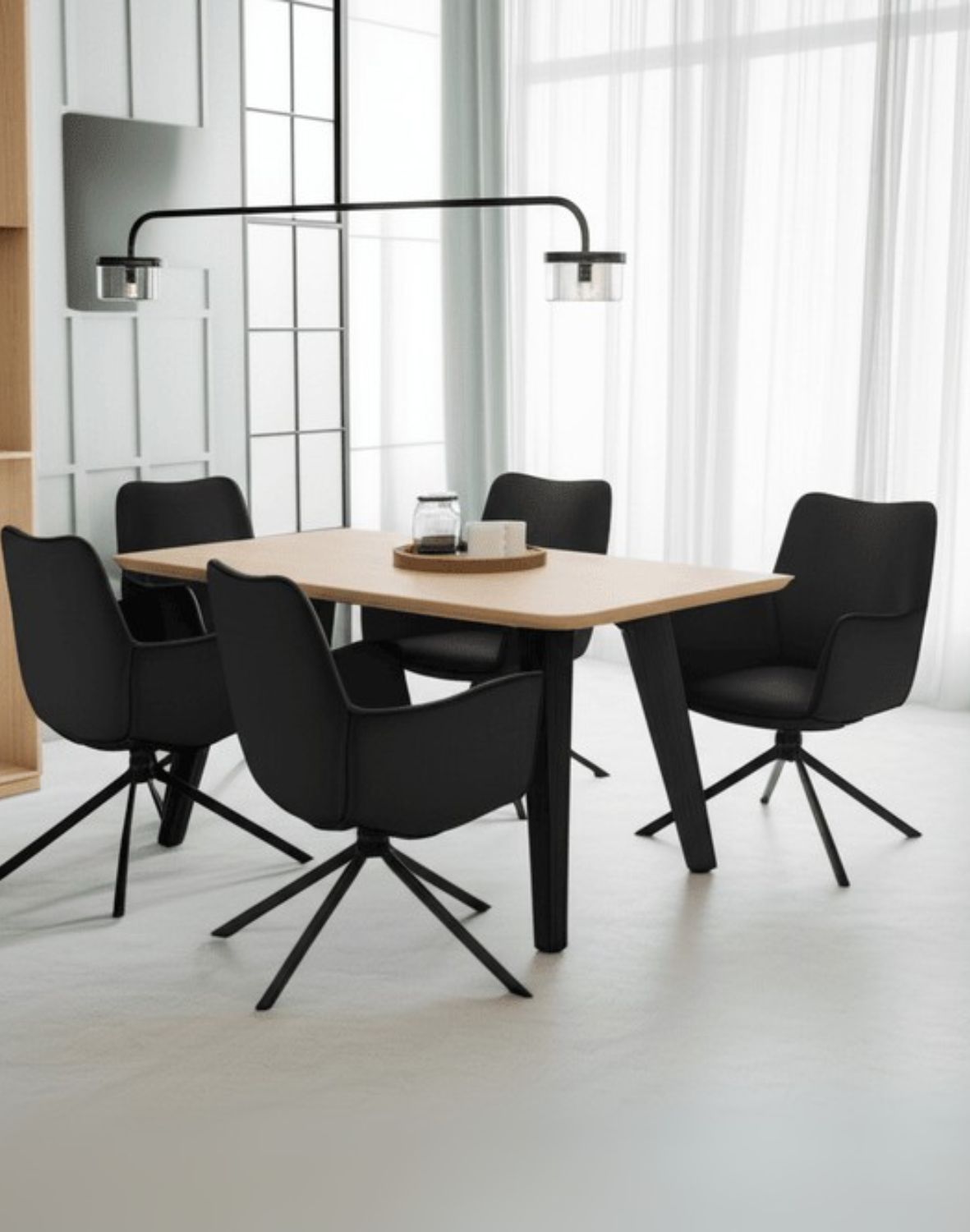 krzesło obrotowe z podłokietnikami lozano, czarne (s2417)