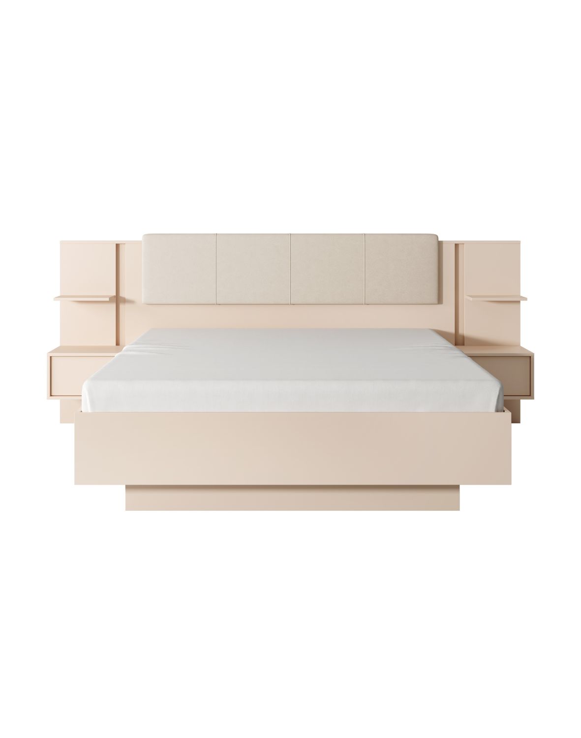 łóżko z szafkami nocnymi i led dast k