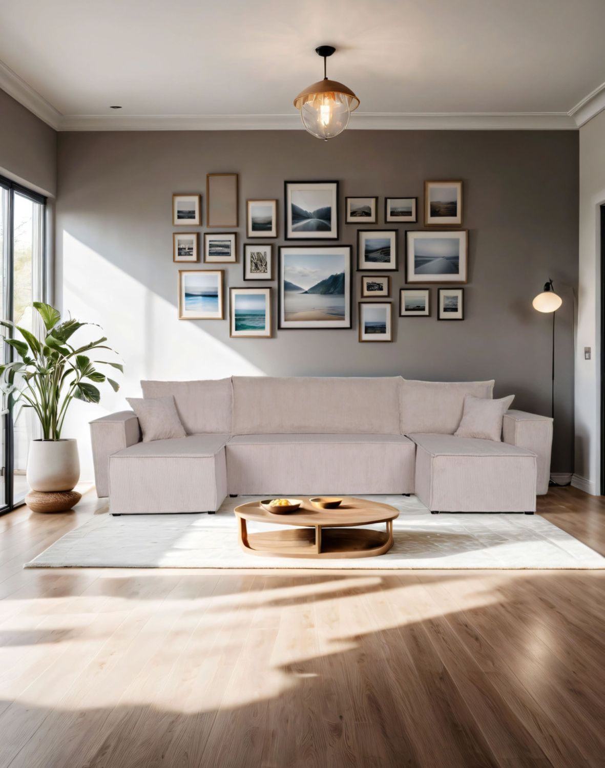 Narożnik z funkcją spania Luna U sztruks