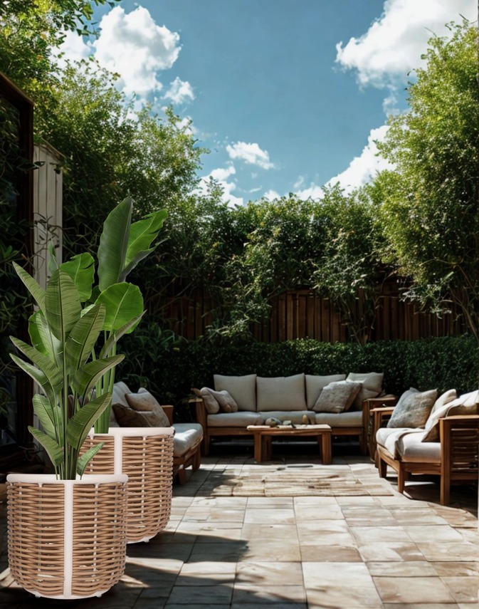 donica ogrodowa duża z technorattanu malta