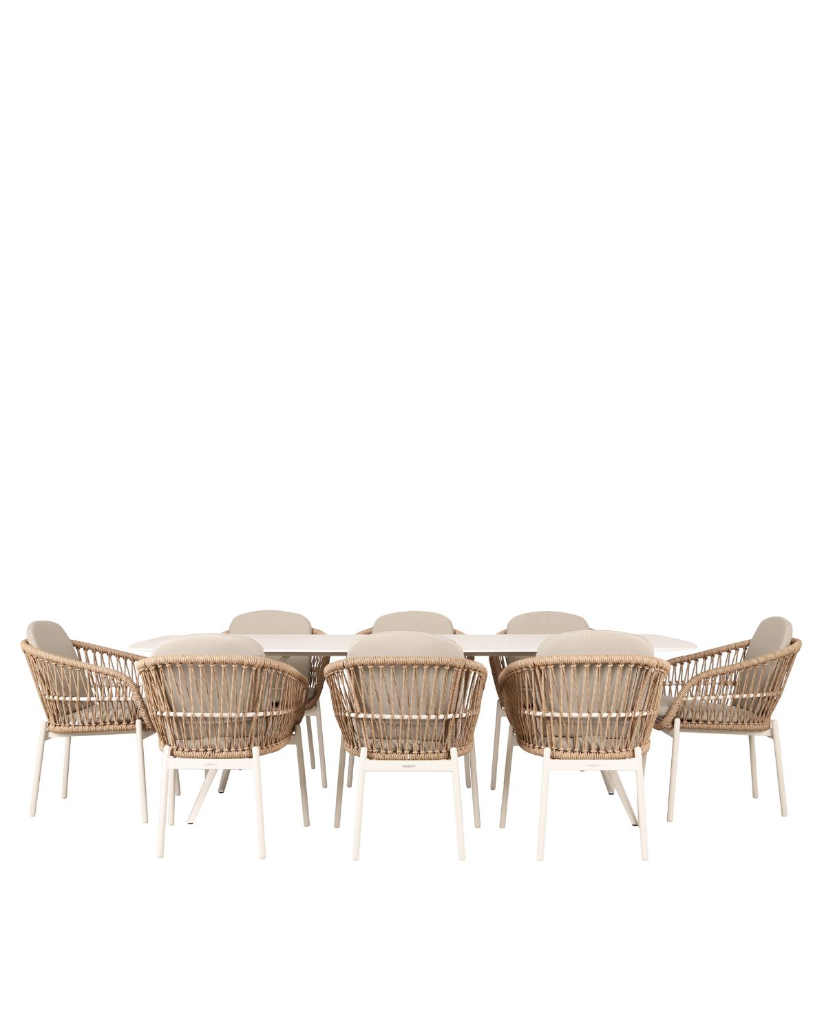 zestaw ogrodowy malta: stół 240 cm i 8 krzeseł z technorattanu