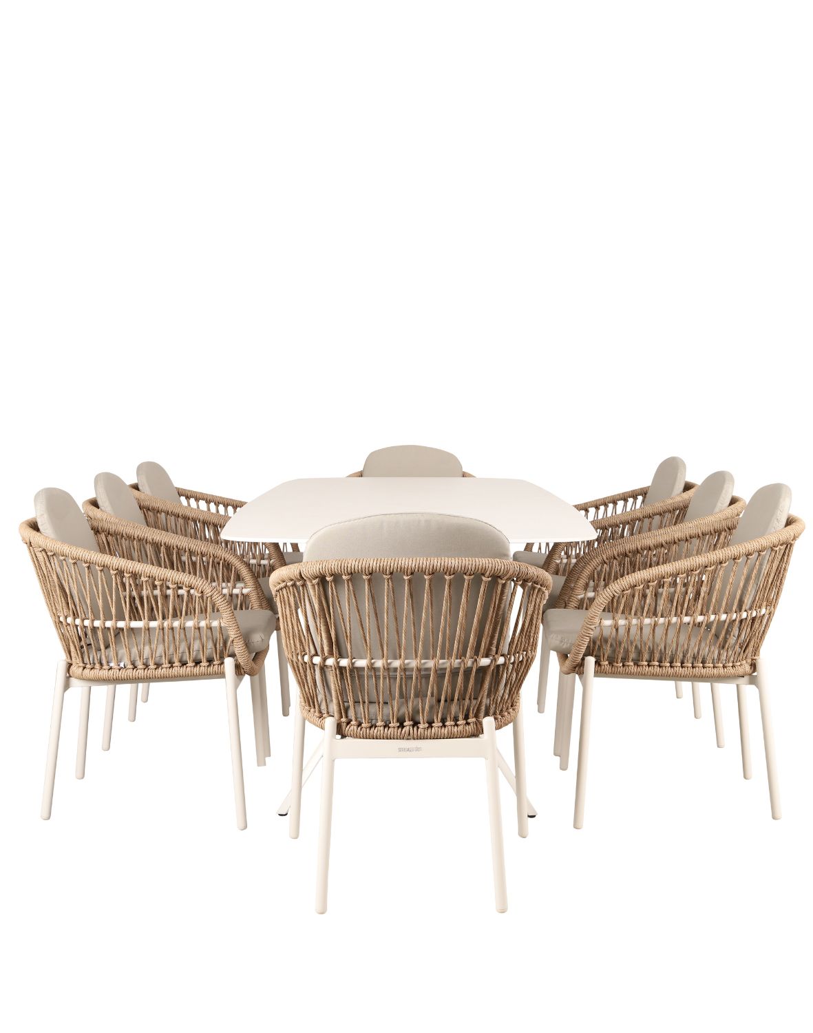 zestaw ogrodowy malta: stół 240 cm i 8 krzeseł z technorattanu