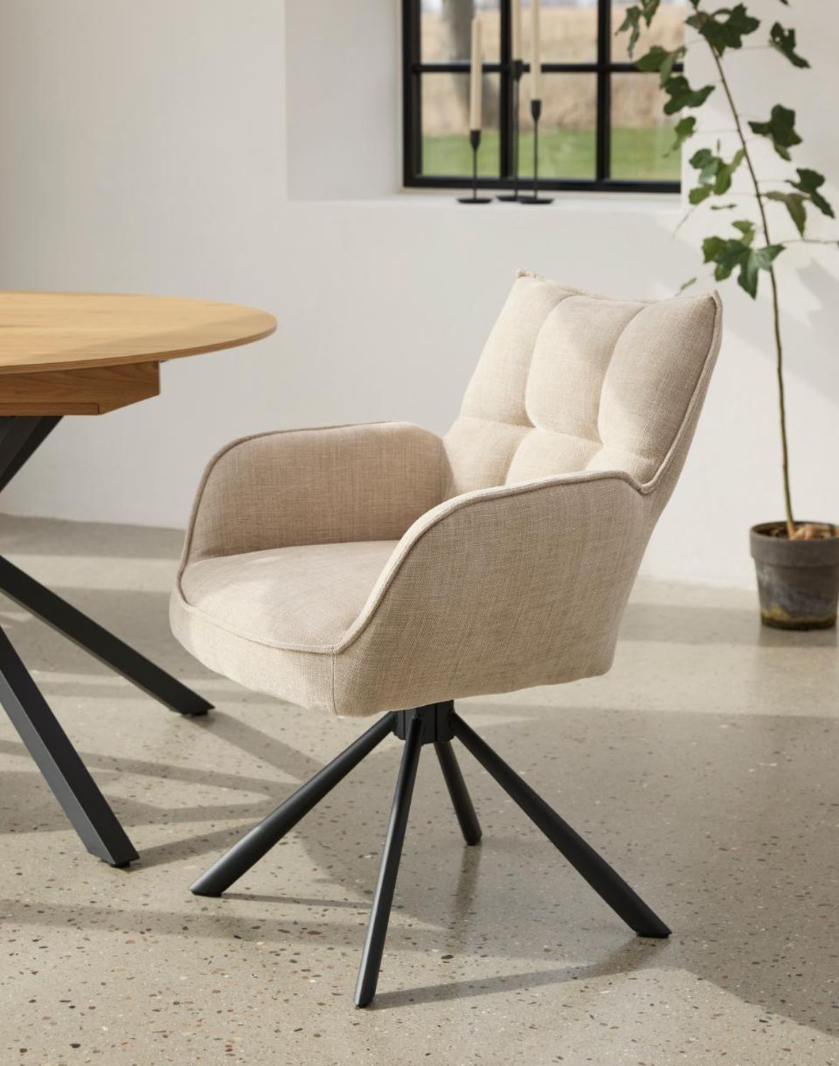 krzesło obrotowe marilla z podłokietnikami (51080004), beżowe