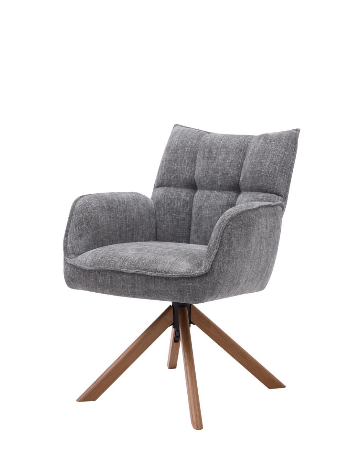 krzesło obrotowe marilla, drewniane nogi, szare (53240003)