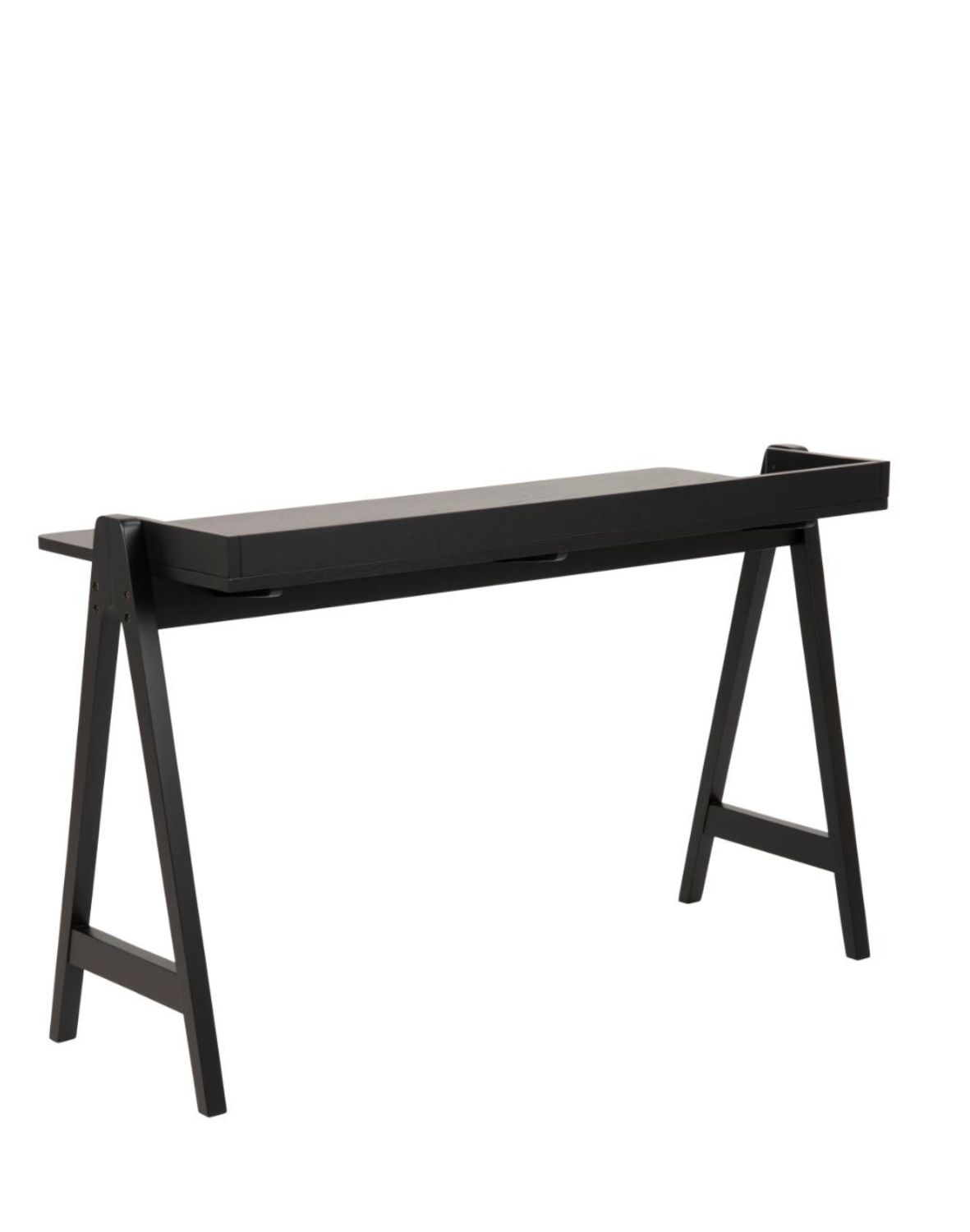 designerskie biurko miso, czarne, fornir dębowy (85597)