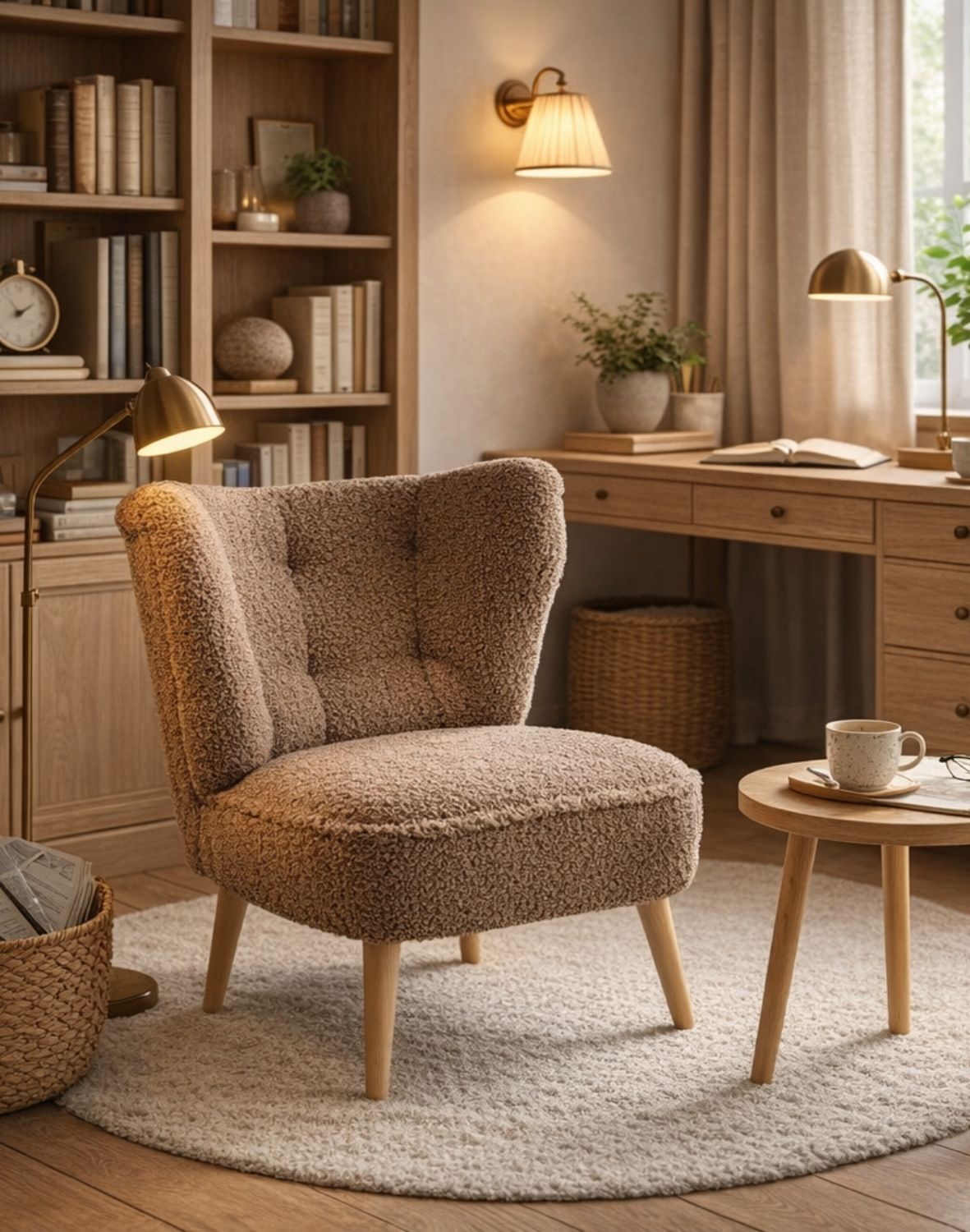 fotel wypoczynkowy mocca, brązowy