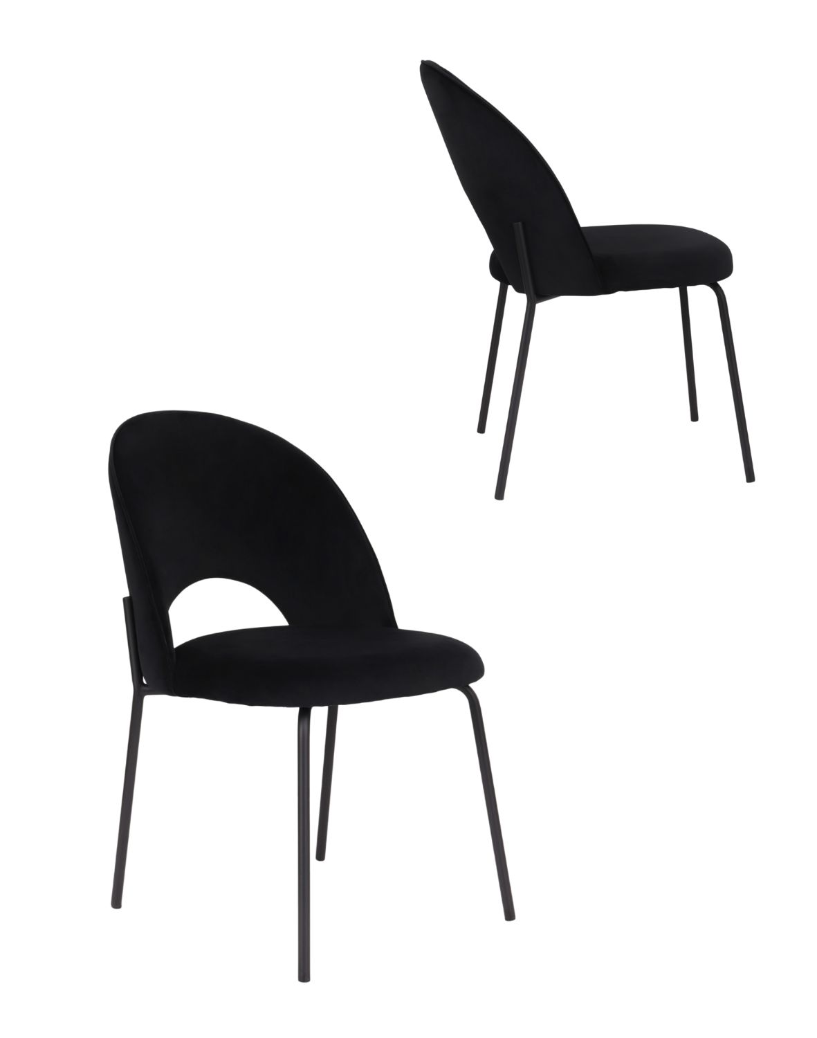 krzesło do jadalni molly black, czarny welwet (108-77)