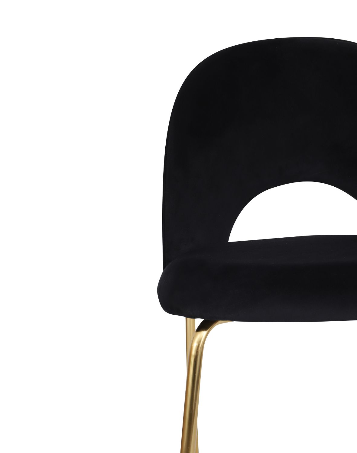 krzesło do jadalni molly gold, czarny welwet (108-77)