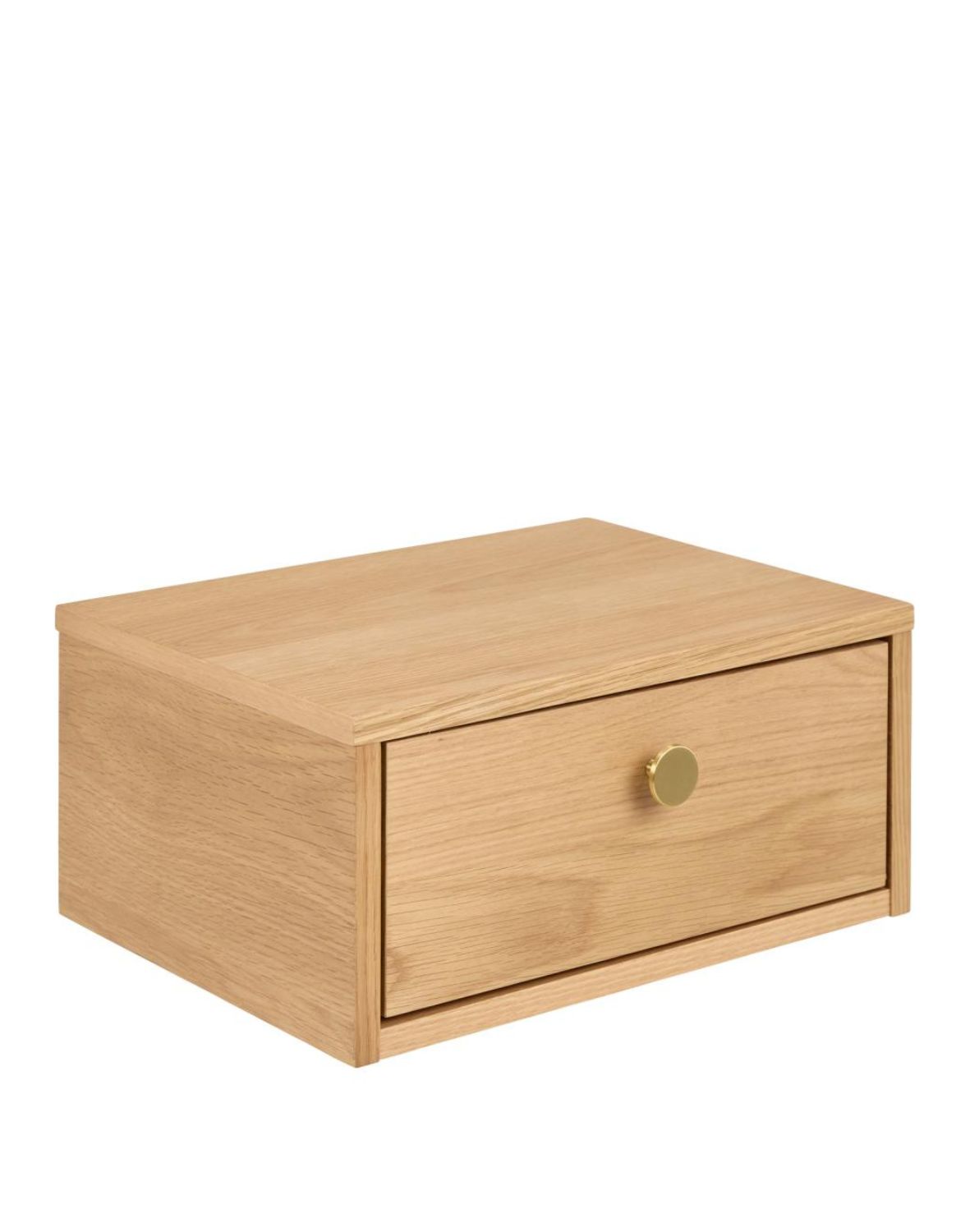 stolik nocny monfort, naturalny dąb, ścienny, z szufladą (10858)