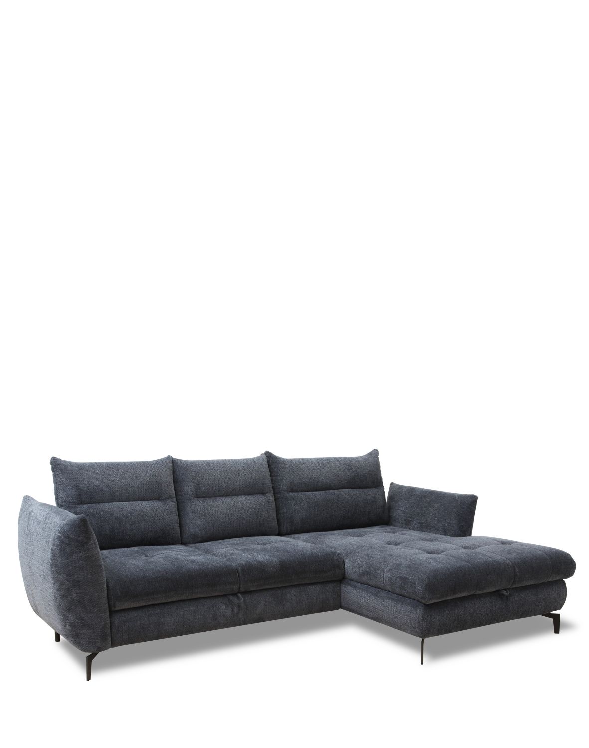 narożnik gomez nowoczesny granatowy na nóżkach