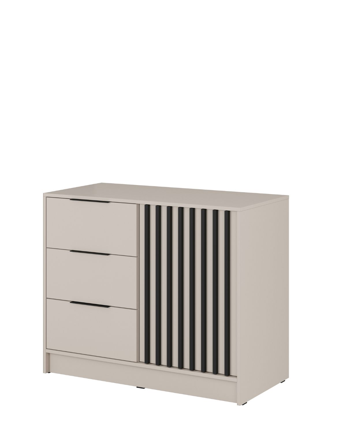 komoda nelly 2d z czarnymi lamelami, kaszmir