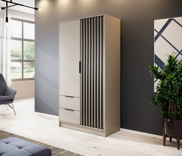 szafa na ubrania nelly 2d: kaszmir z lamelami