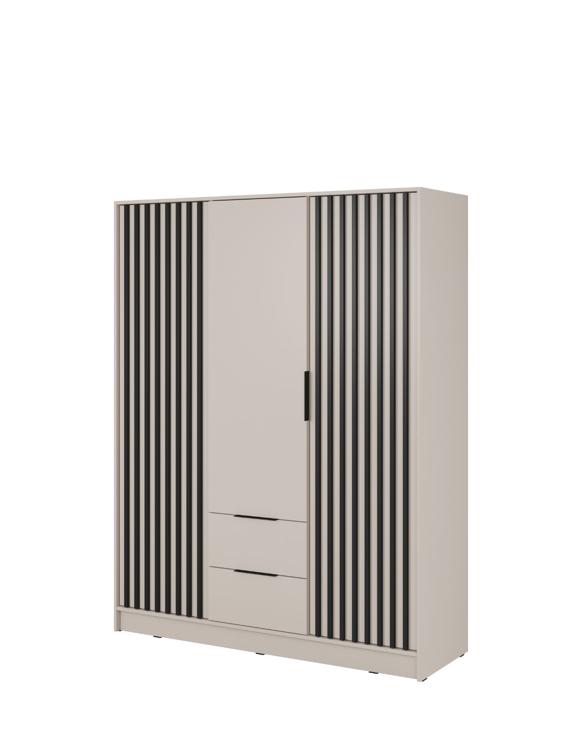 szafa na ubrania nelly 3d: kaszmir z czarnymi lamelami 155 cm