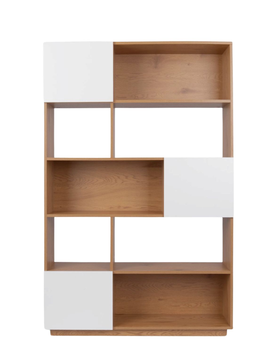 regał nevada dąb naturalny z białymi drzwiczkami 110 cm