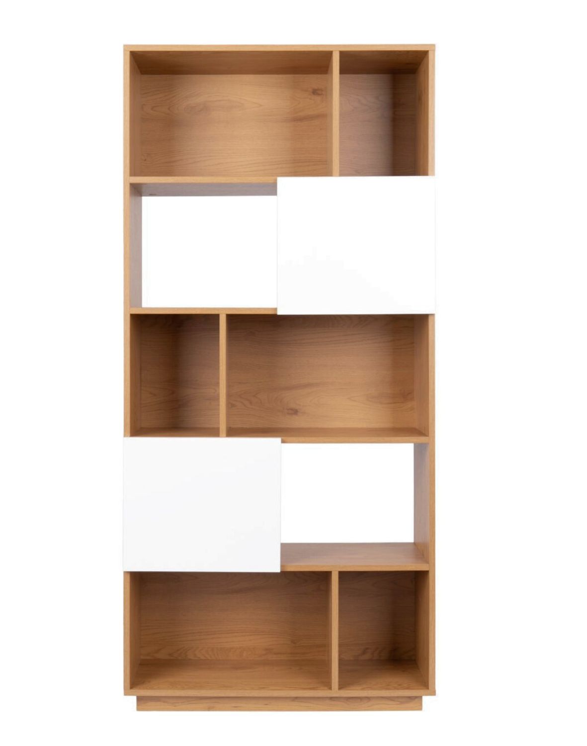 regał nevada dąb naturalny z białymi drzwiczkami 80 cm (bs01)