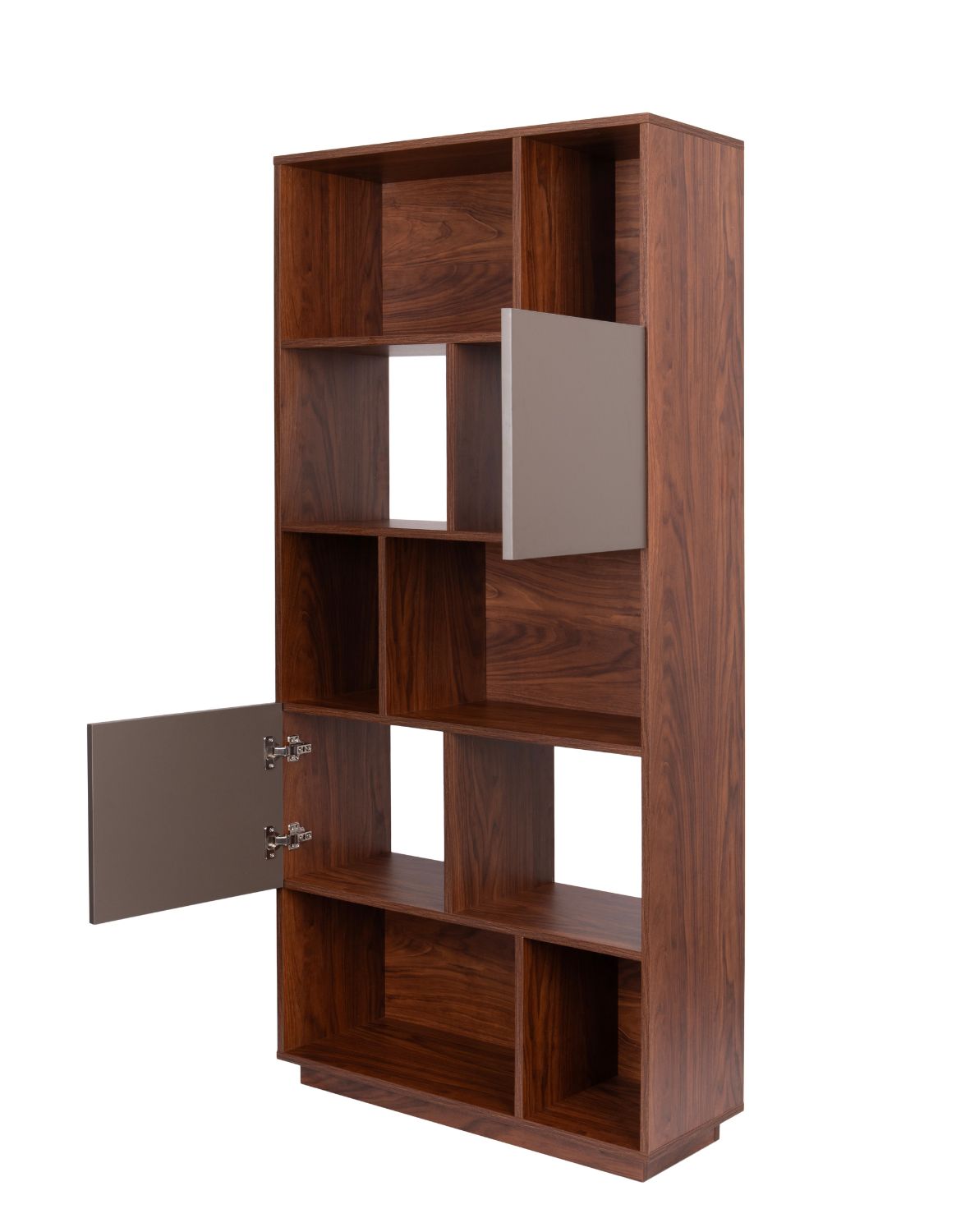 regał nevada ciemny dąb z szarymi drzwiczkami 80 cm (BS01)