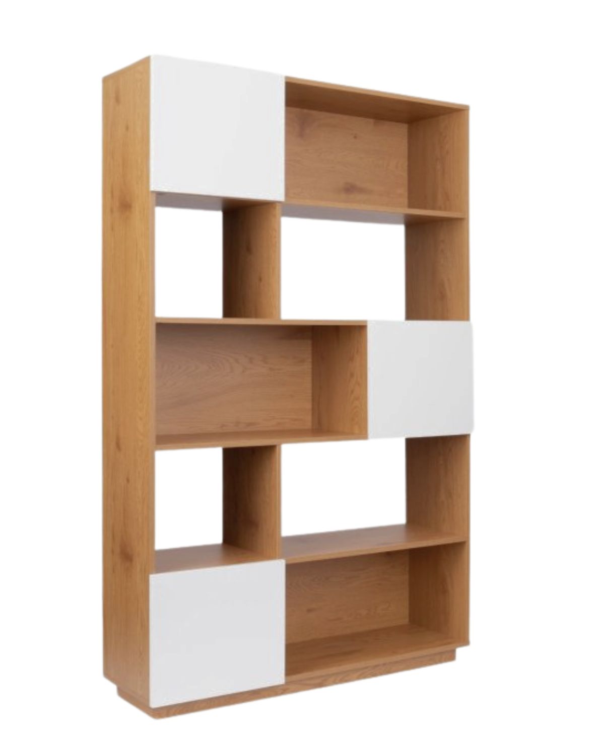 regał nevada dąb naturalny z białymi drzwiczkami 110 cm (bs02)