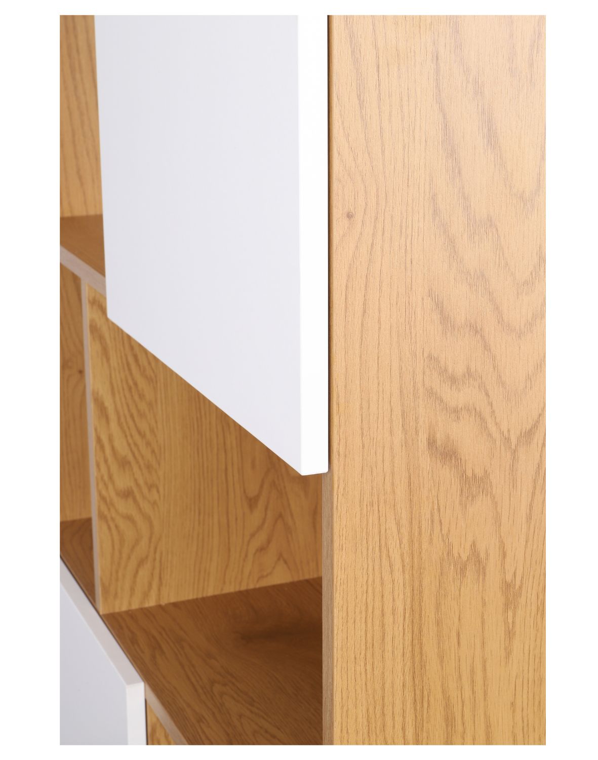 regał nevada dąb naturalny z białymi drzwiczkami 80 cm (bs01)