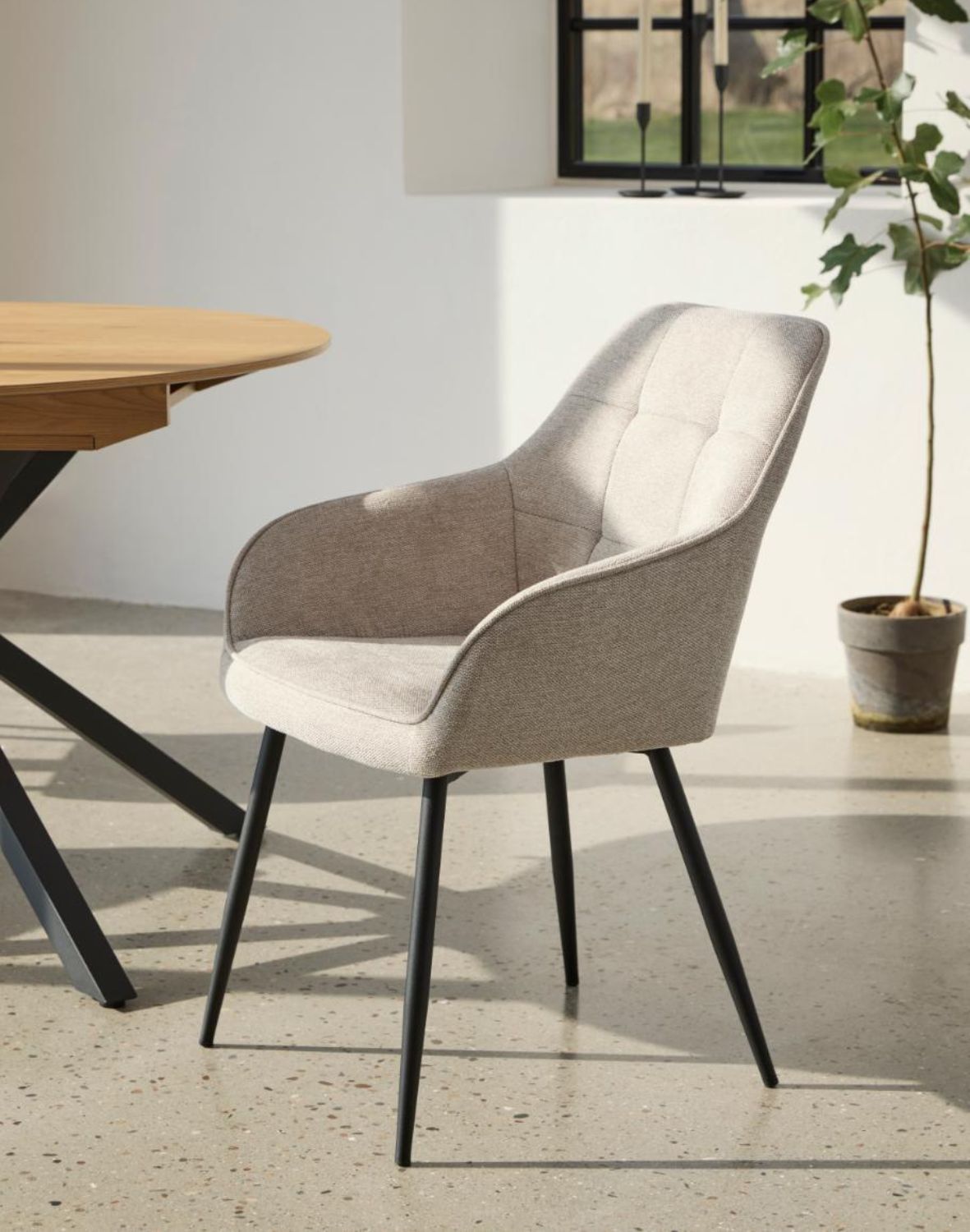 krzesło do jadalni nolan z podłokietnikami, pikowane, beżowe (50800000)