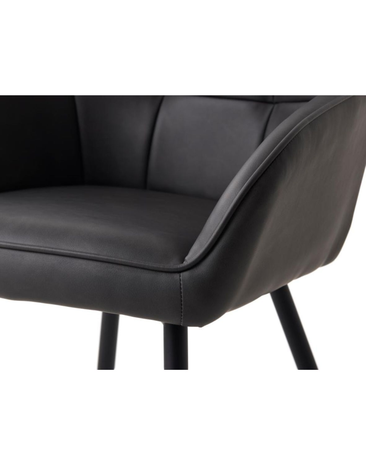 krzesło do jadalni nolan z podłokietnikami, ekoskóra, czarne (50800002)