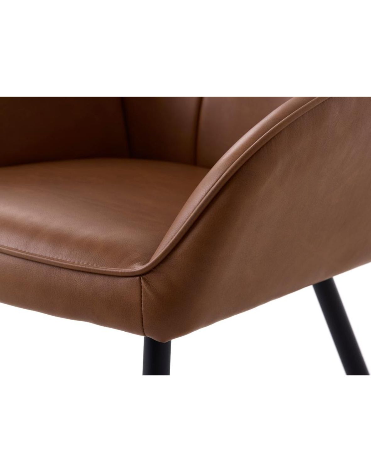 krzesło do jadalni nolan z podłokietnikami, ekoskóra, brązowe (50800003)