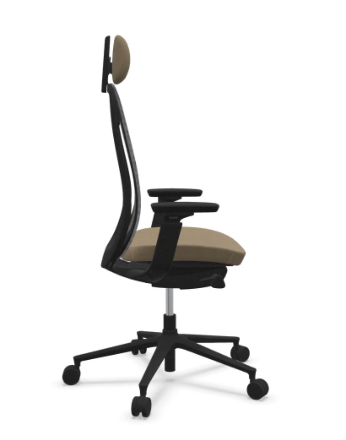 Fotel biurowy Pace 151SFL MAX z zagłówkiem, siatkowe oparcie, tapicerowane siedzisko