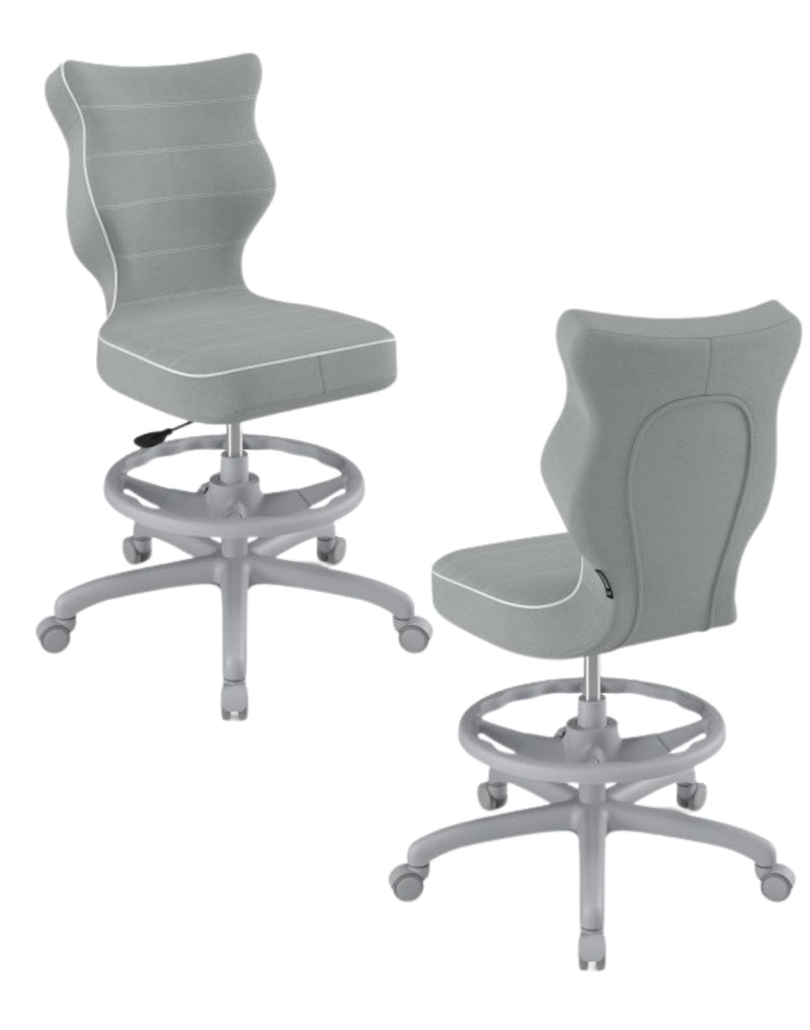 Krzesło dziecięce Entelo Petit z podnóżkiem 146-176,5 cm, Szara Podstawa