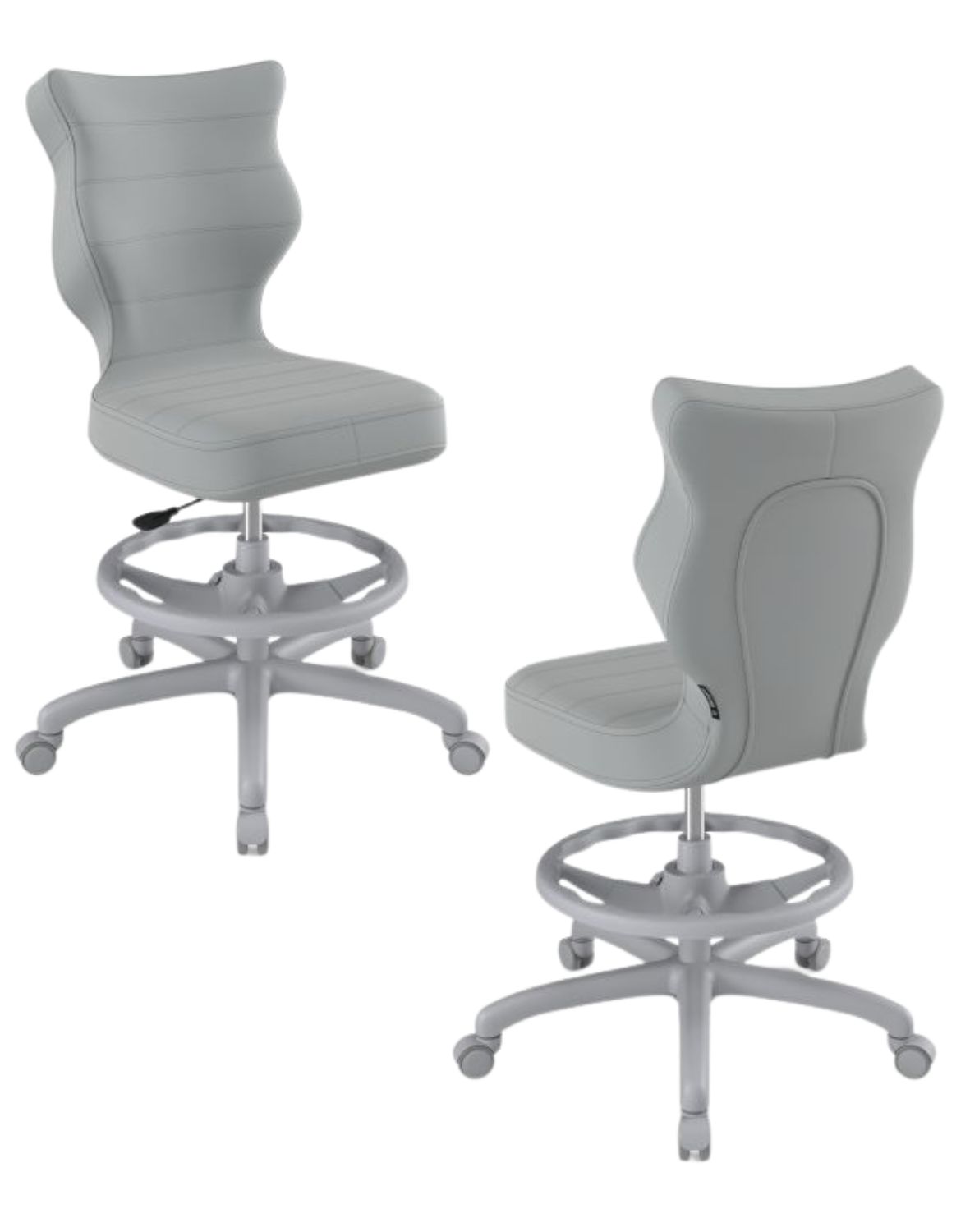 Krzesło dziecięce Entelo Petit z podnóżkiem 146-176,5 cm, Szara Podstawa