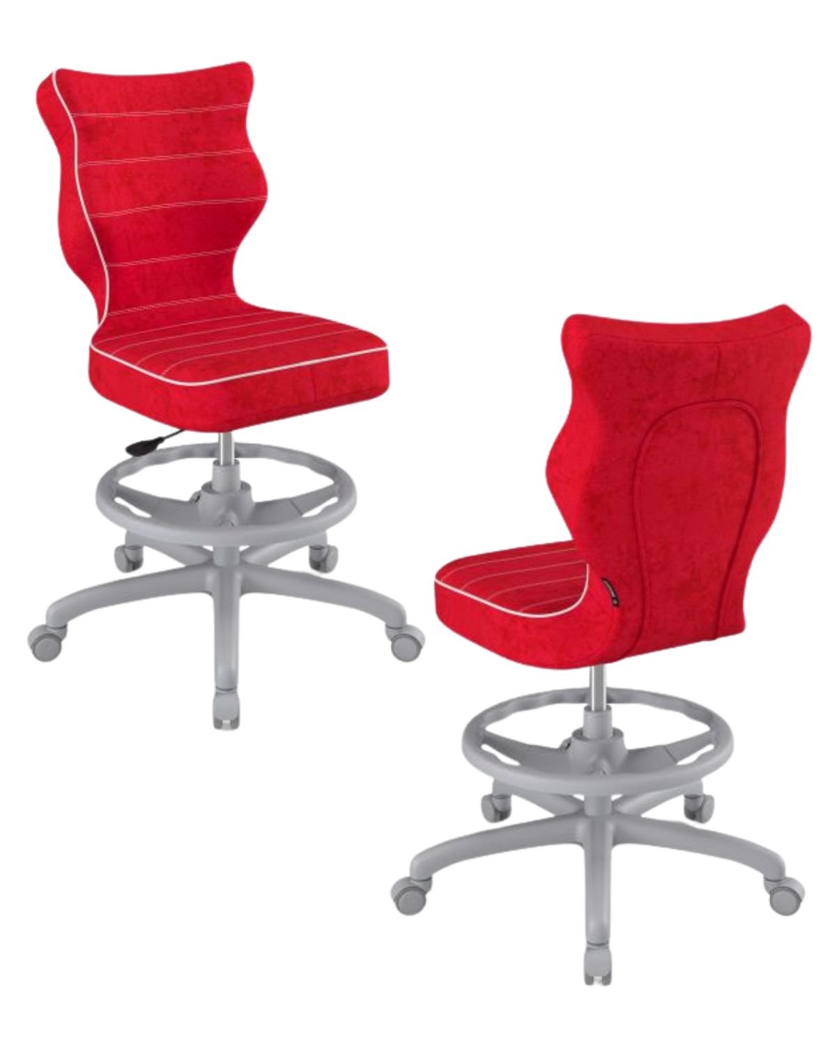 Krzesło dziecięce Entelo Petit z podnóżkiem 159-188 cm, Szara Podstawa