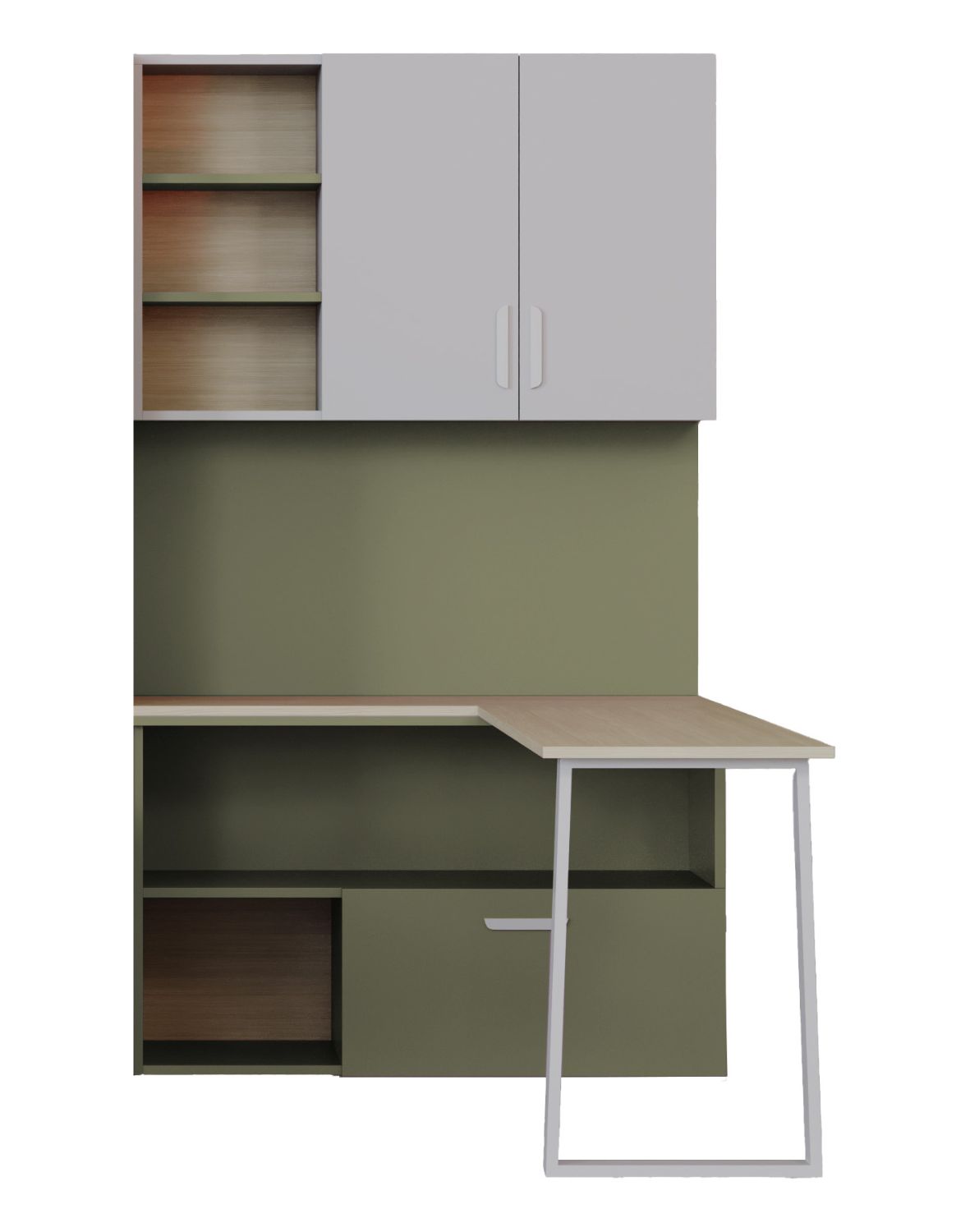 komoda lumi kaszmir i zielony oliwka