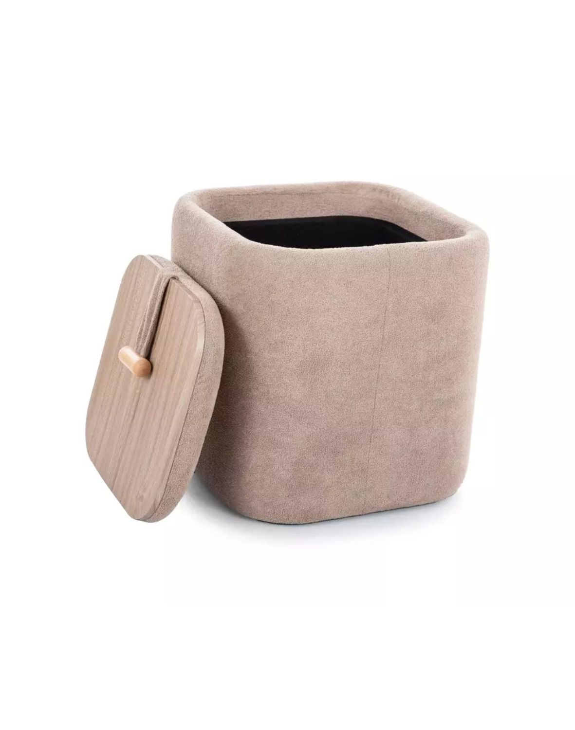 puf nap z pojemnikiem ciemnobezowy