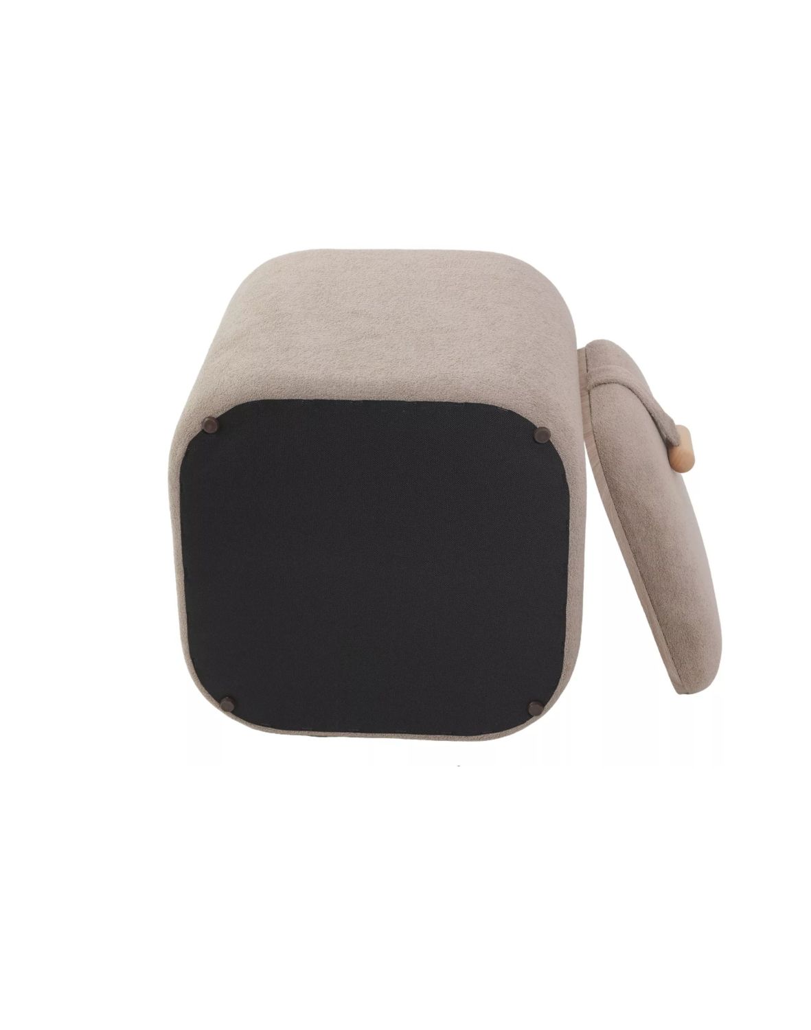 puf nap z pojemnikiem ciemnobezowy