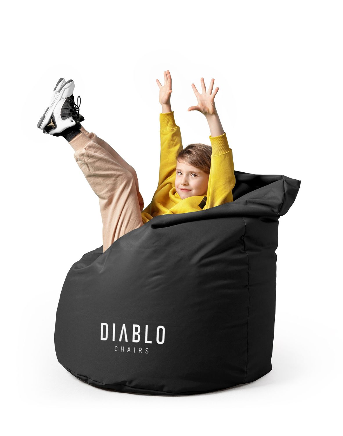 worek sako,pufa dla dzieci diablo, czarna pufa