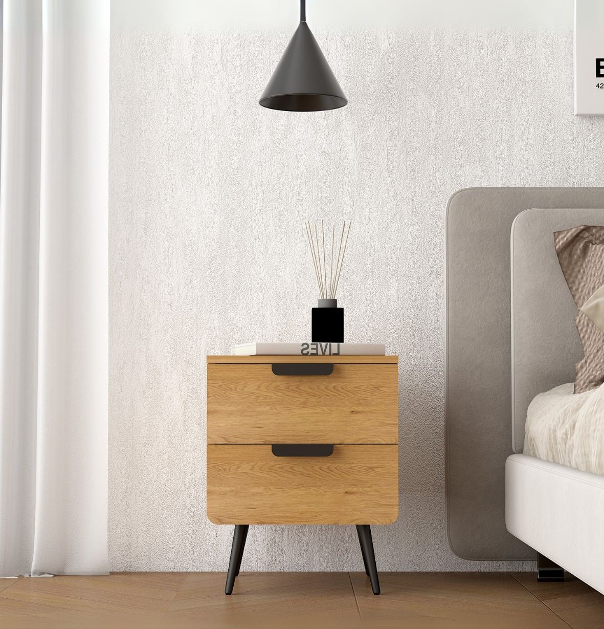 szafka nocna radis (ns01), dziki dąb