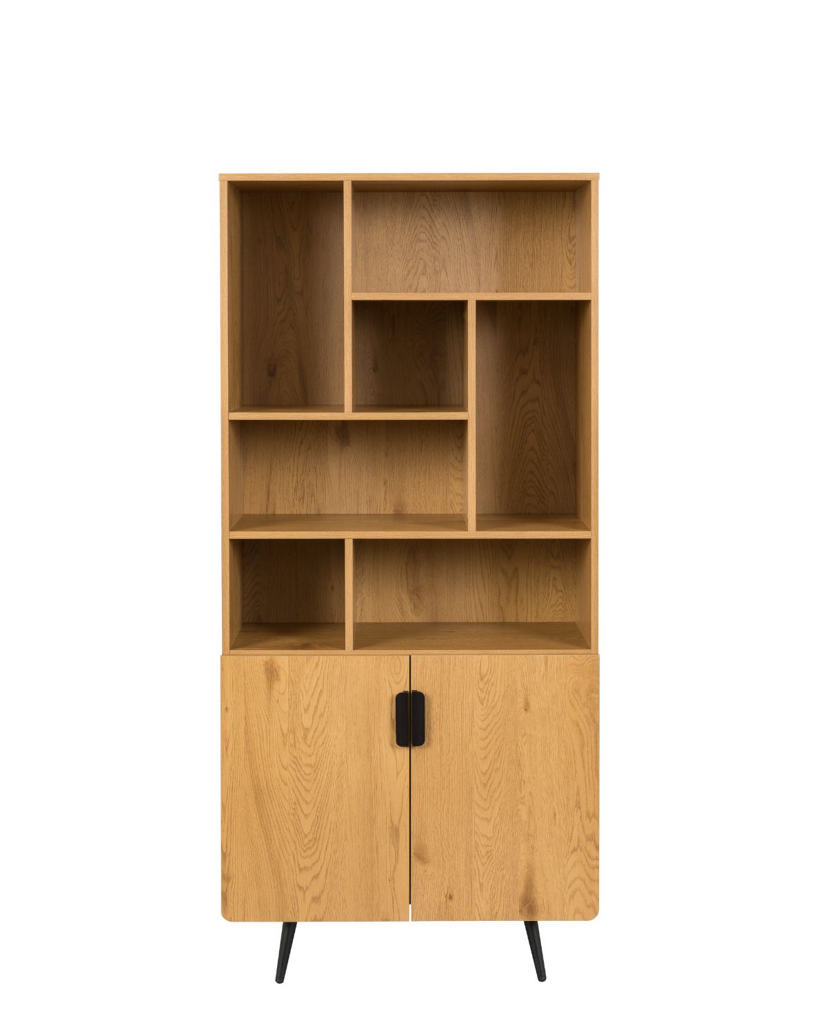 regał radis (bs01) z półkami i szafką – dziki dąb