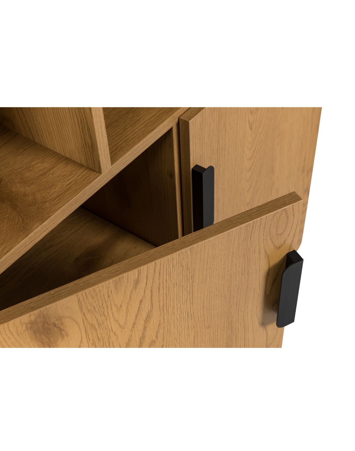 regał radis (bs01) z półkami i szafką – dziki dąb