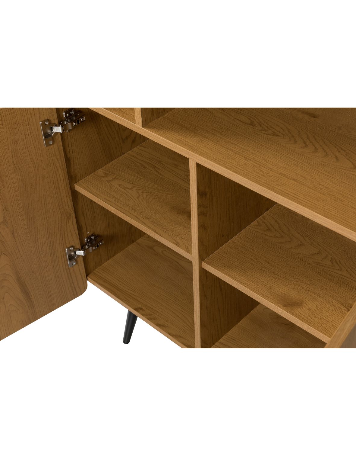 regał radis (bs01) z półkami i szafką – dziki dąb