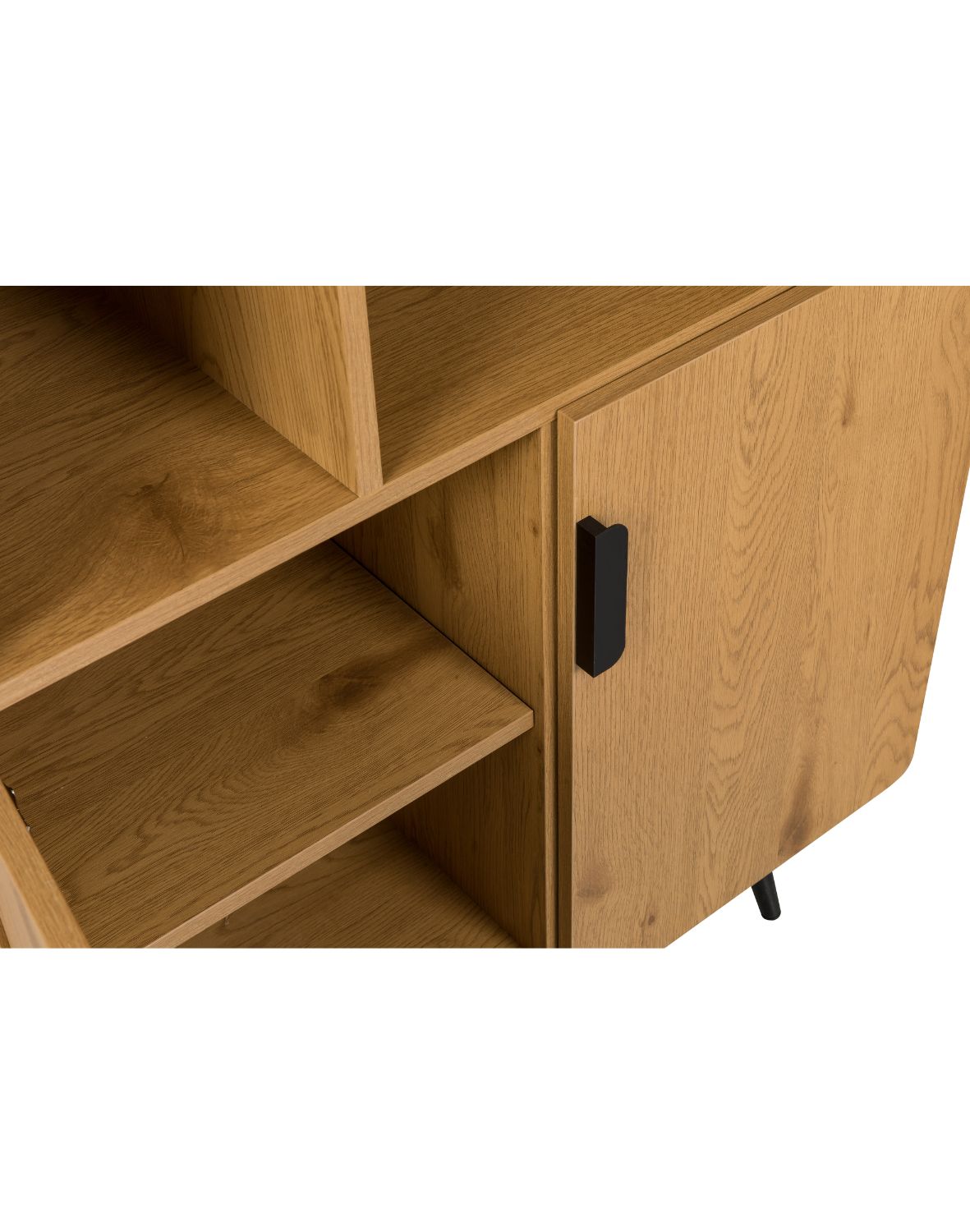 regał radis (bs01) z półkami i szafką – dziki dąb